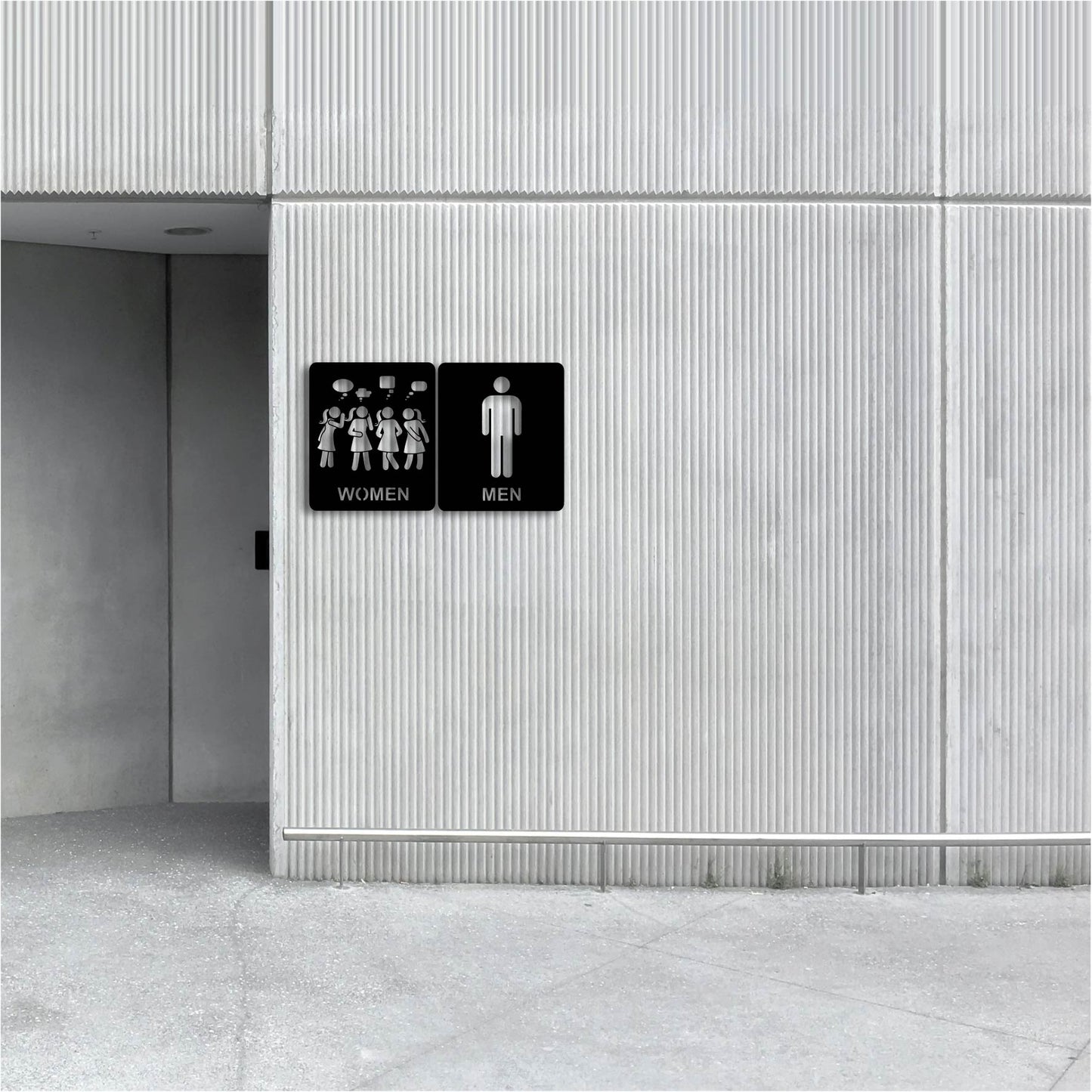 WOMEN MEN FUNNY BATHROOM SIGN METAL WALL ART