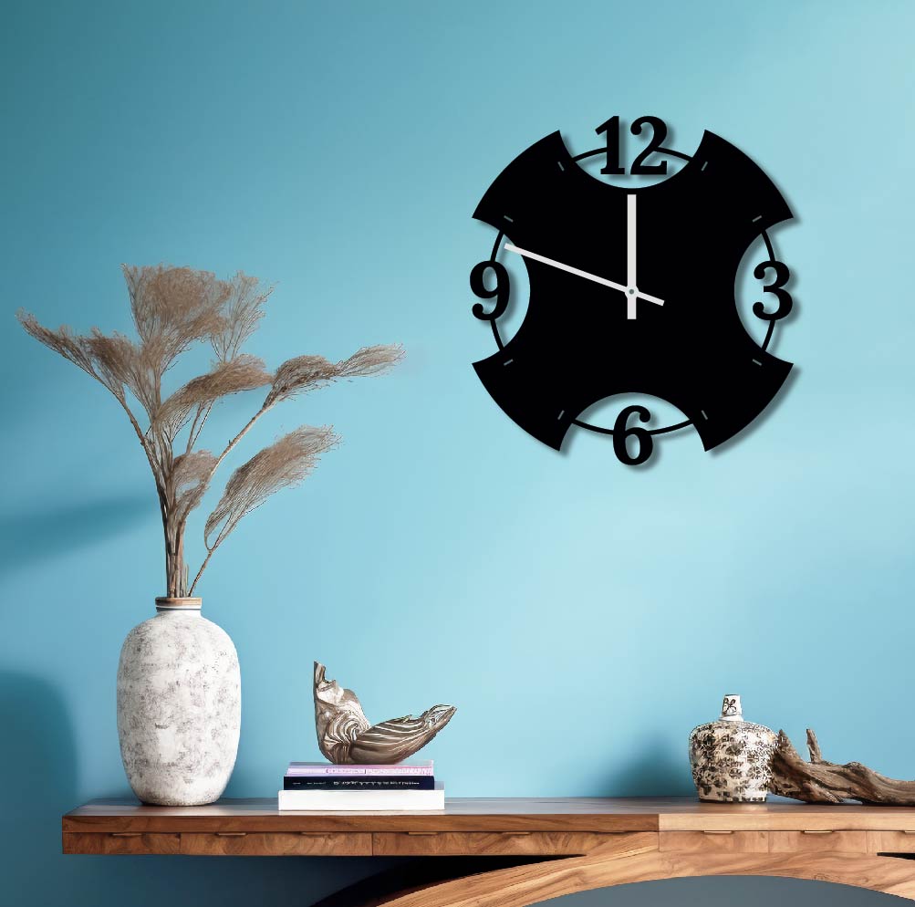 SIMPLE NUMBER METAL WALL ART CLOCK