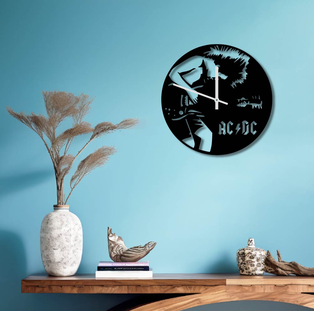 ACDC BAND METAL WALL ART CLOCK