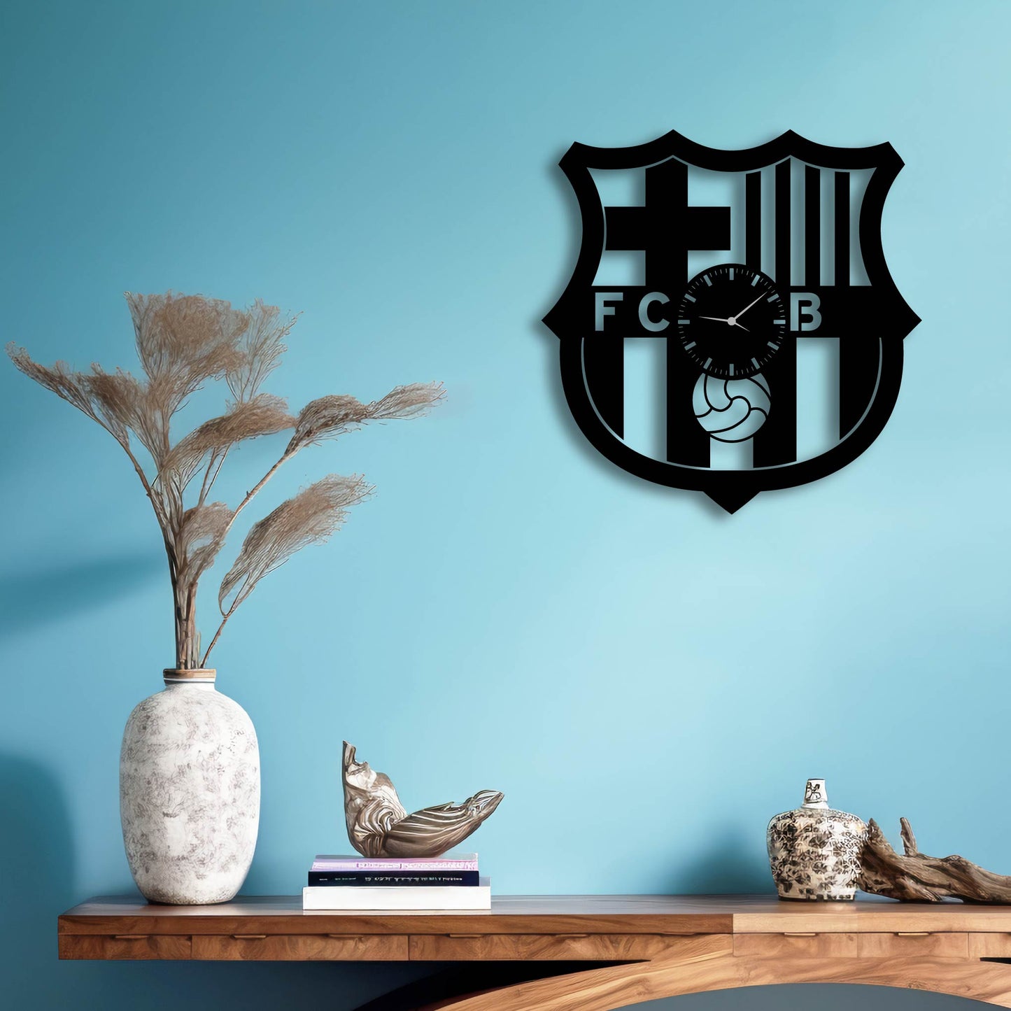 FC BARCELONA METAL WALL ART CLOCK
