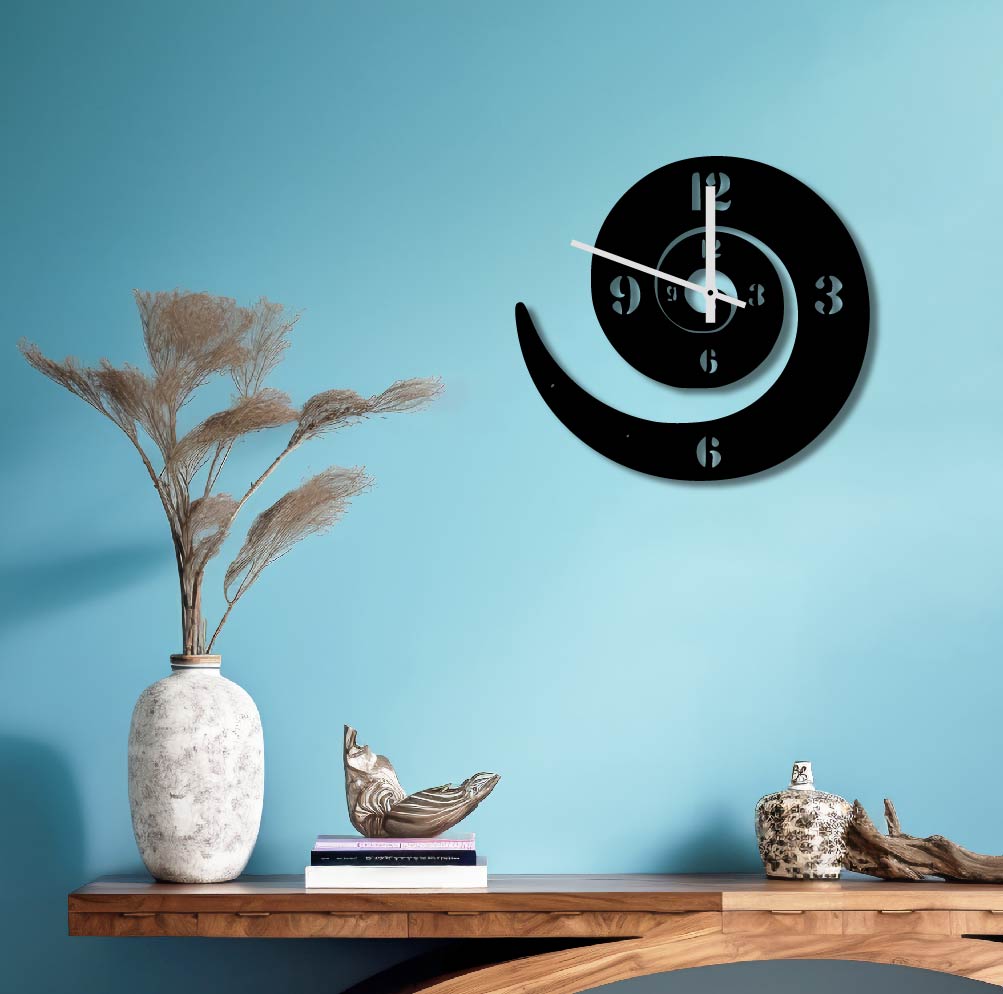 SWIRL 2 METAL WALL ART CLOCK