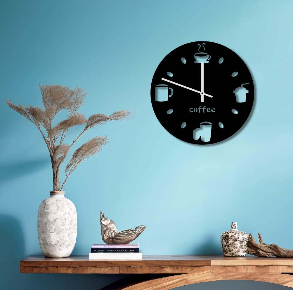 COFFEES METAL WALL ART CLOCK