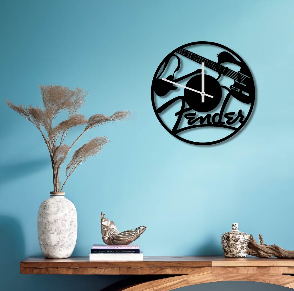 GUITARS METAL WALL ART CLOCK