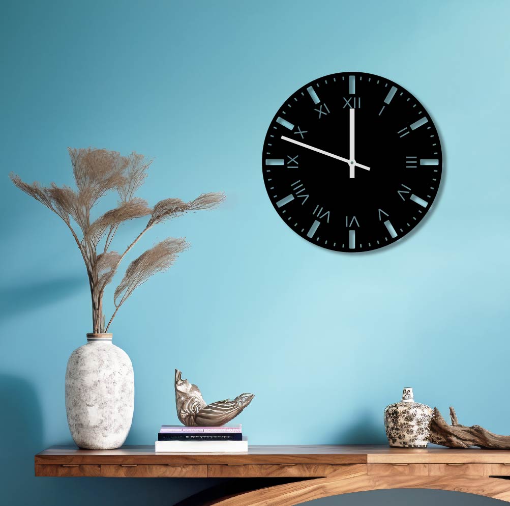 ROMAN NUMERAL METAL WALL ART CLOCK 2
