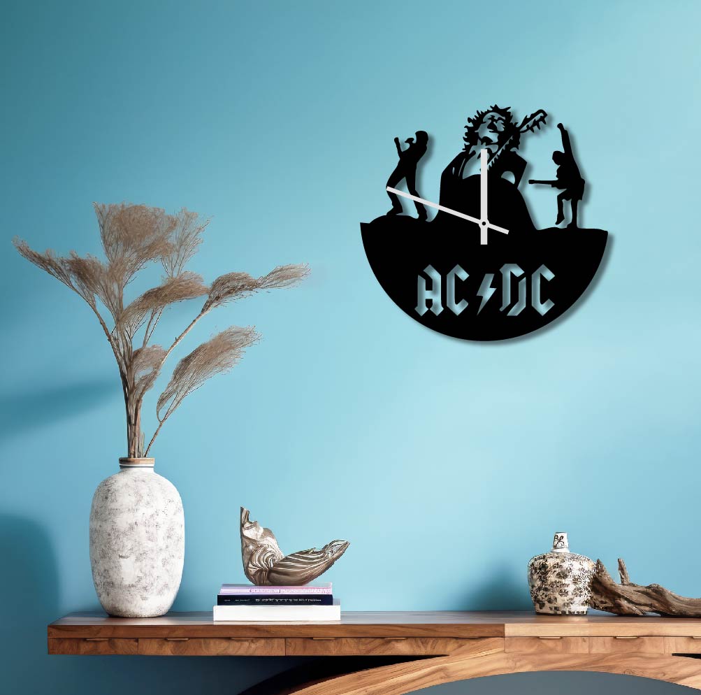 ACDC METAL WALL ART CLOCK