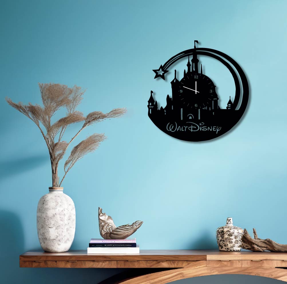 WALT DISNEY CASTLE WALL ART CLOCK