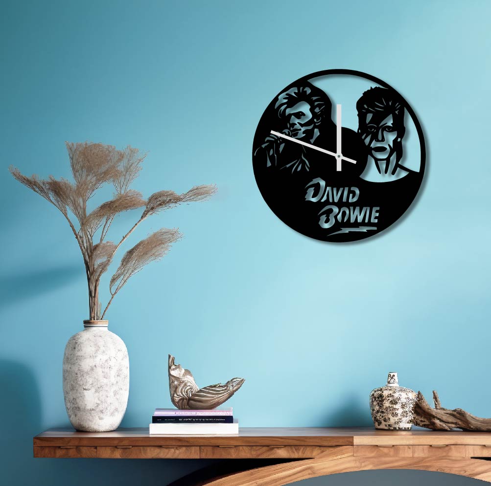 DAVID BOWIE METAL WALL ART CLOCK