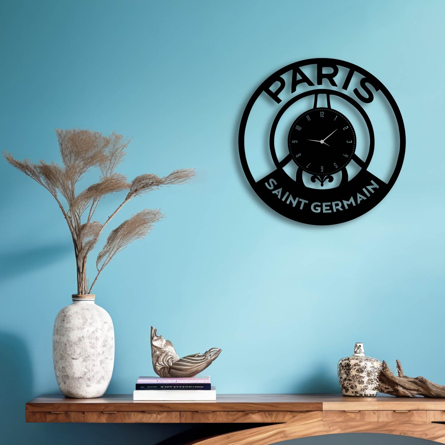 PSG CLOCK METAL WALL ART