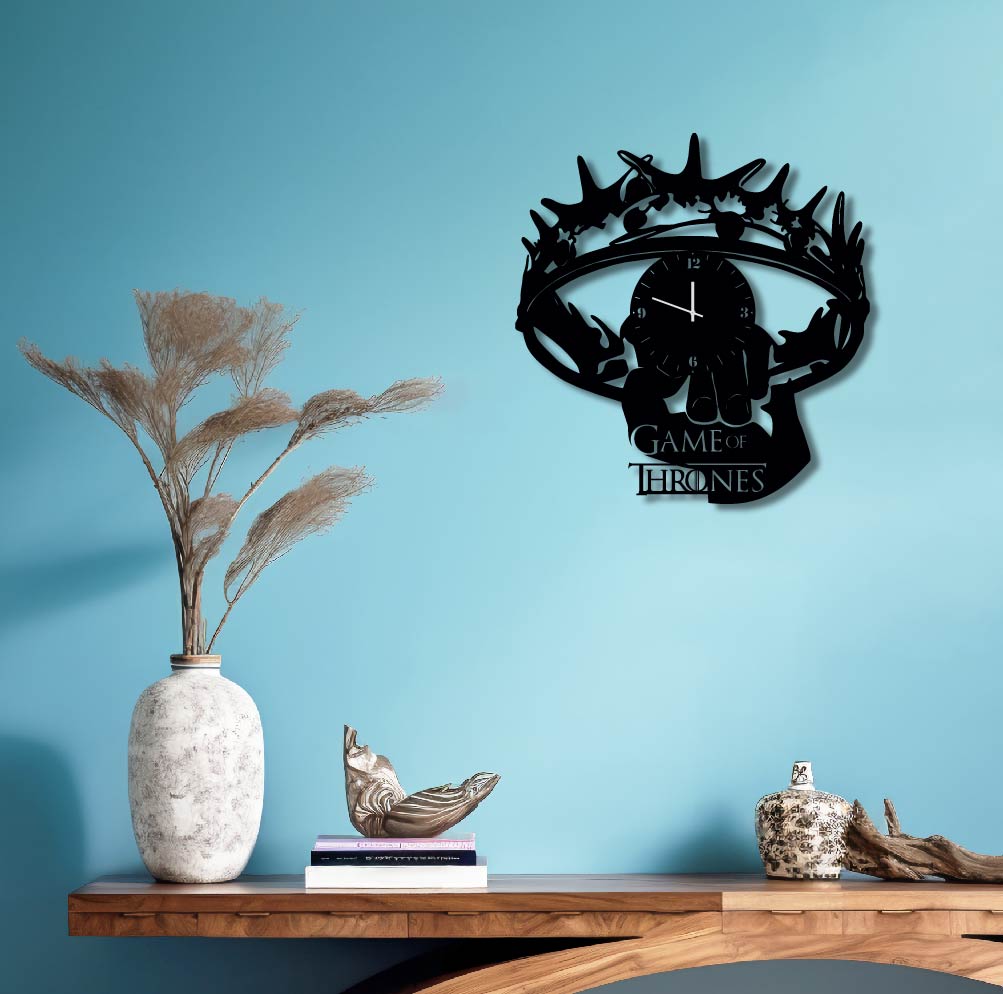 GAME OF THRONES CROWN METAL WALL ART CLOCK
