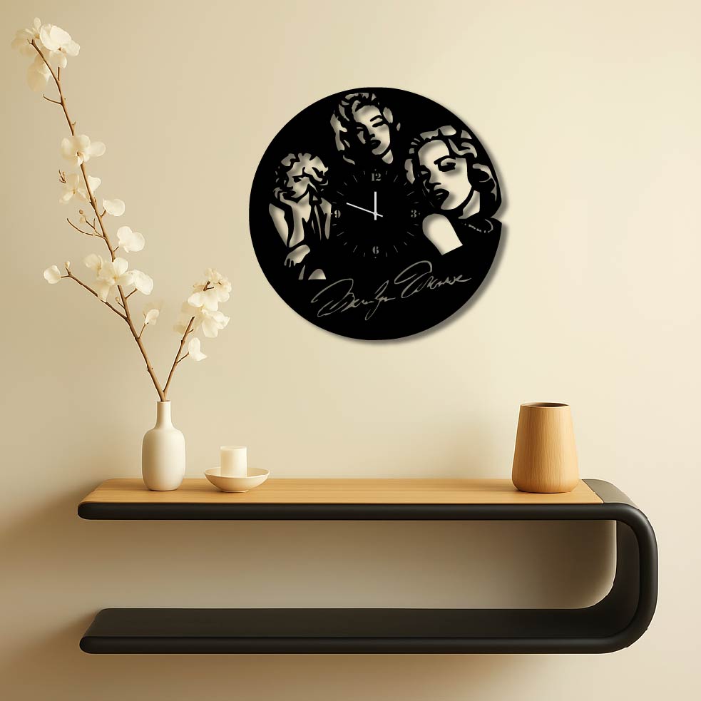 MARILYN MONROE METAL WALL ART CLOCK