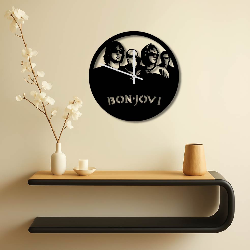 BON JOVI WALL METAL ART CLOCK