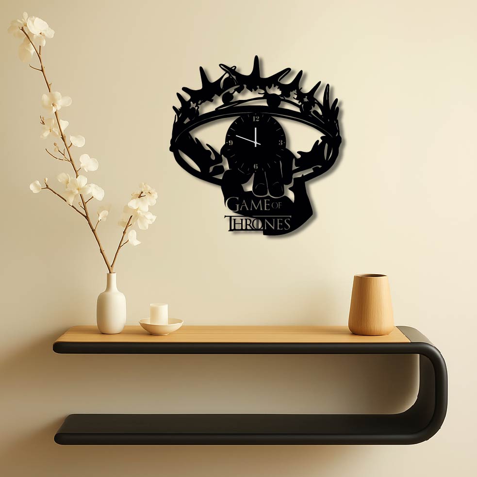 GAME OF THRONES CROWN METAL WALL ART CLOCK