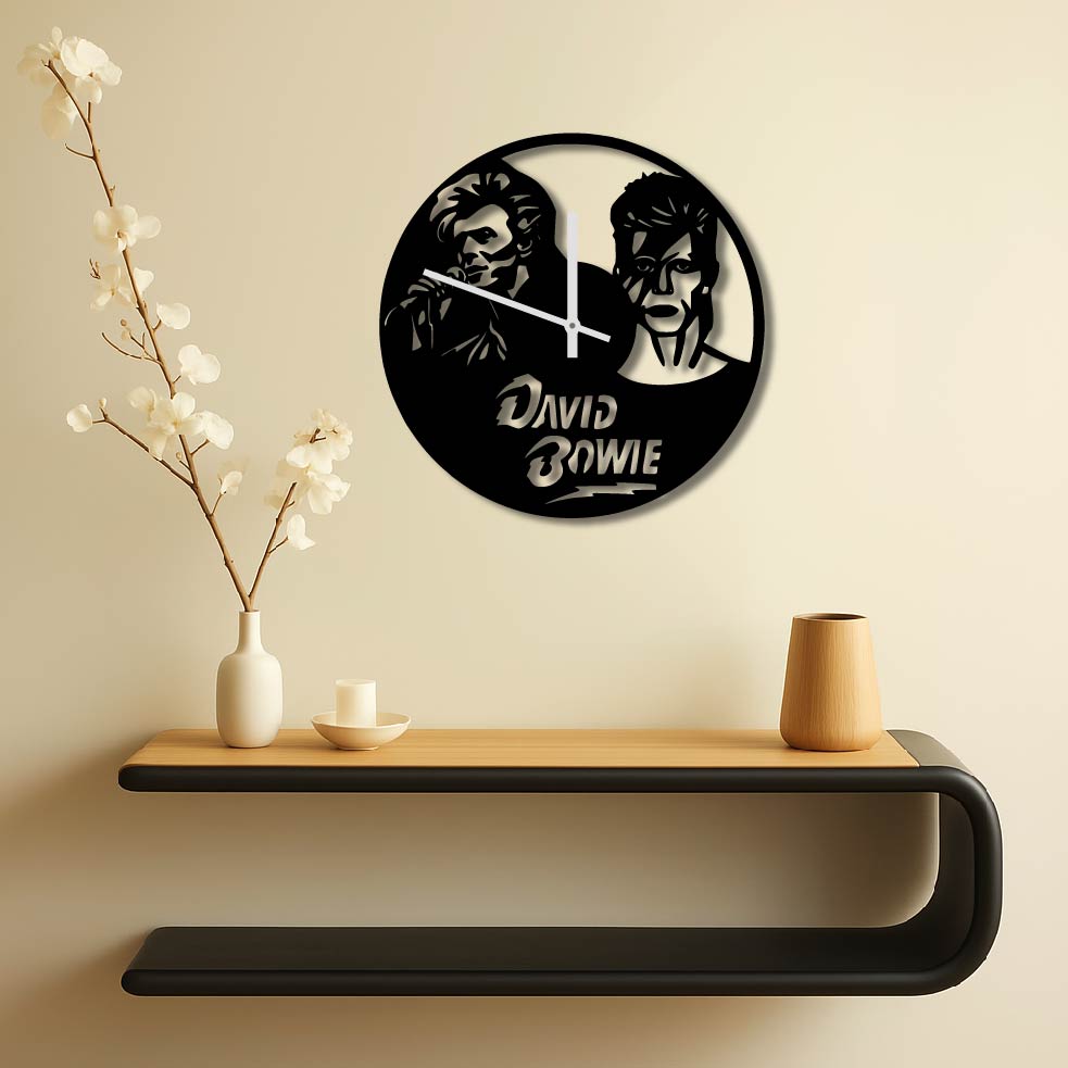 DAVID BOWIE METAL WALL ART CLOCK
