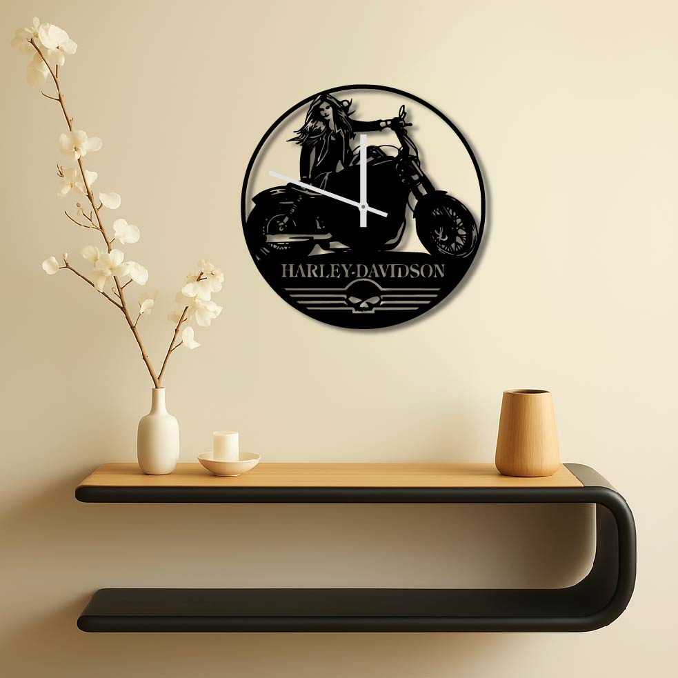 HARLEY DAVIDSON METAL WALL ART CLOCK