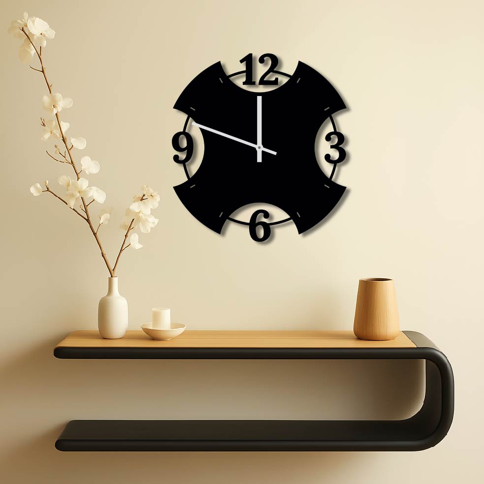 SIMPLE NUMBER METAL WALL ART CLOCK