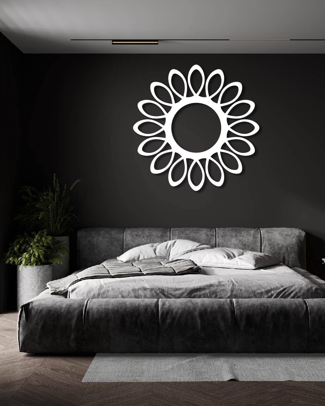 ABSTRACT LOOP MIRROR FRAME METAL WALL ART