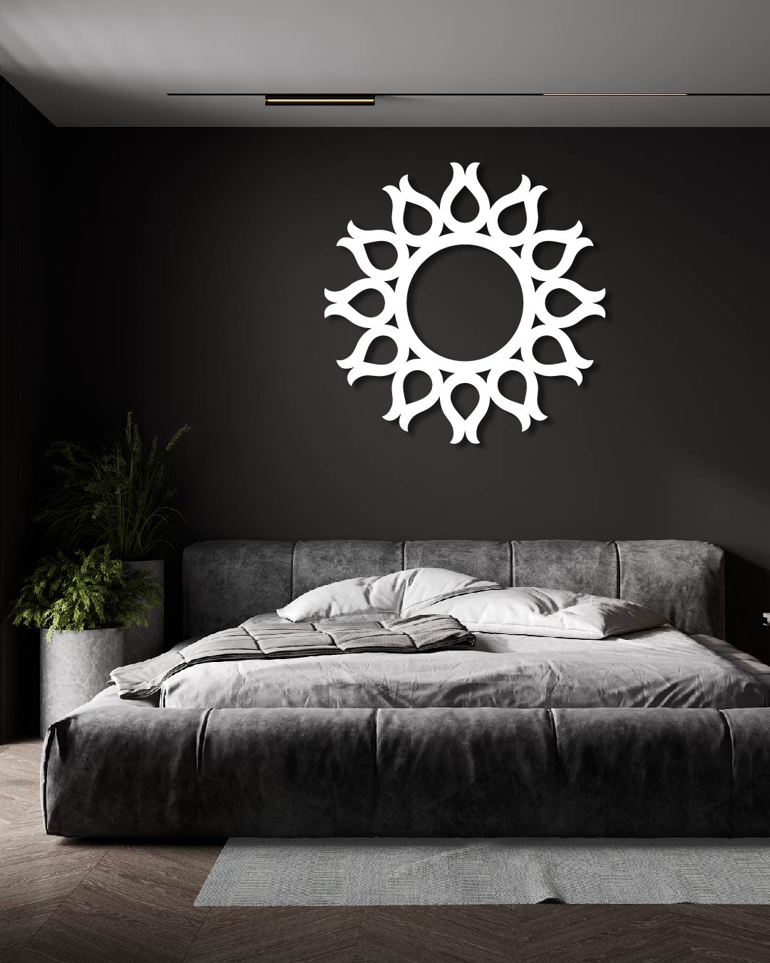 ABSTRACT MIRROR FRAME METAL WALL ART