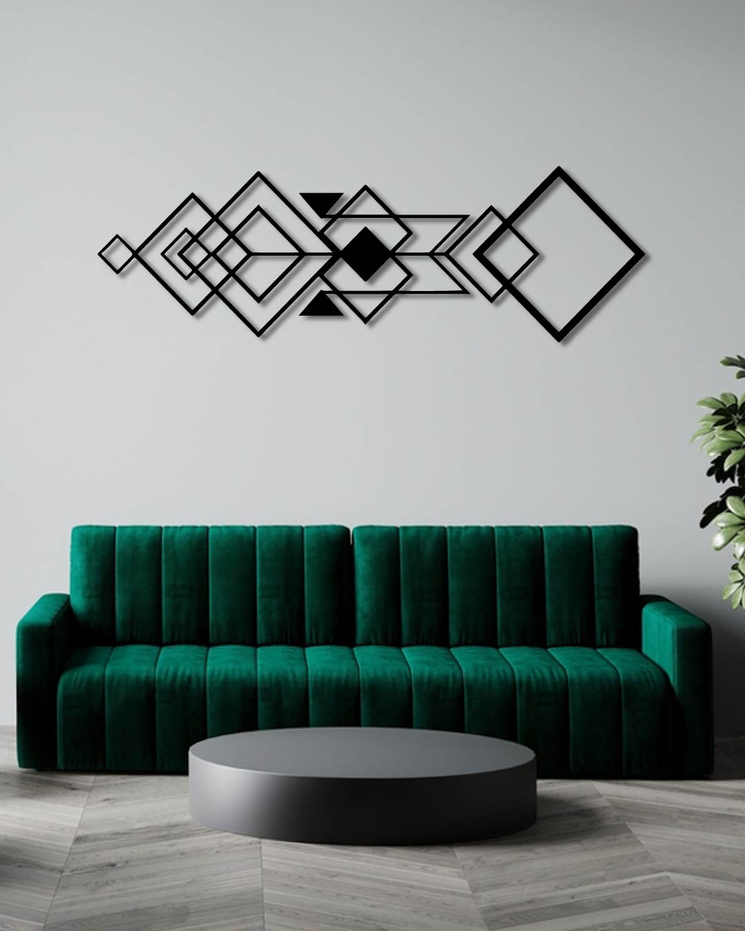 Diamond Abstract Pattern Metal Wall Art Frame