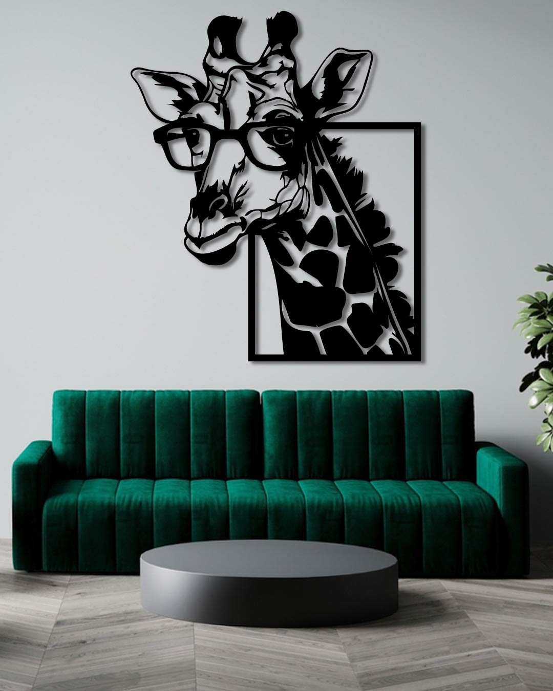 Smart Giraffe Metal Wall Art Frame