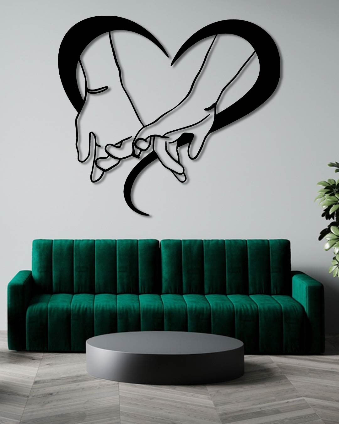 HANDS HEART METAL WALL ART