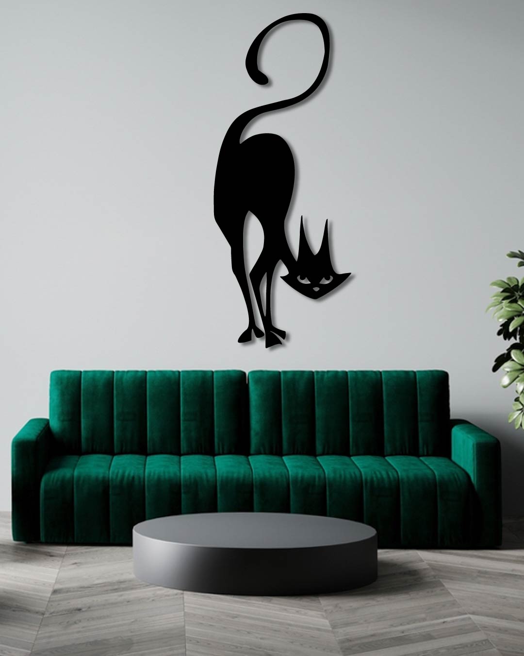 Mischievous Cat (Cartoon Cat) Metal Wall Art Frame