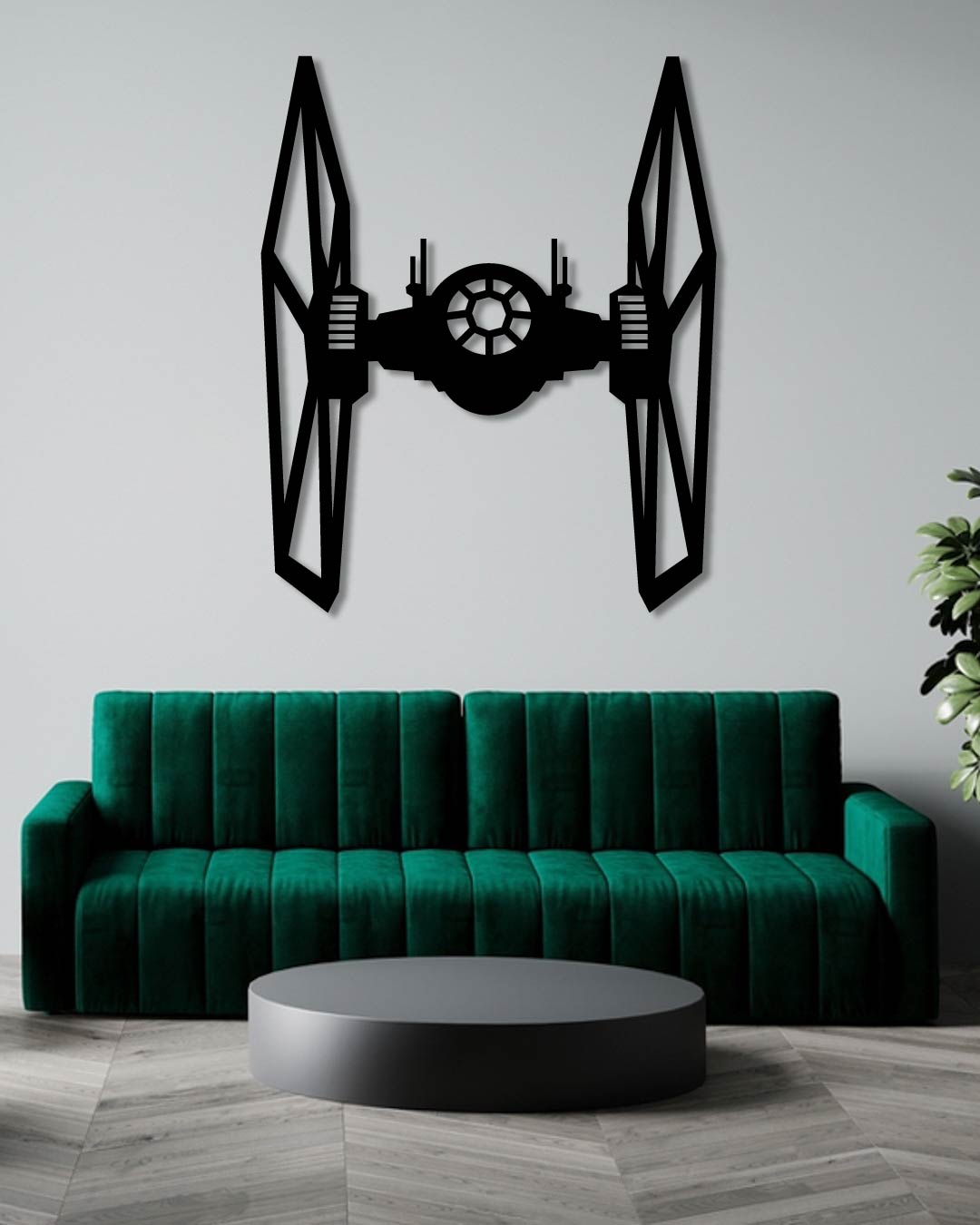 Star Wars Tie Fighter Spaceship Metal Wall Art Frame