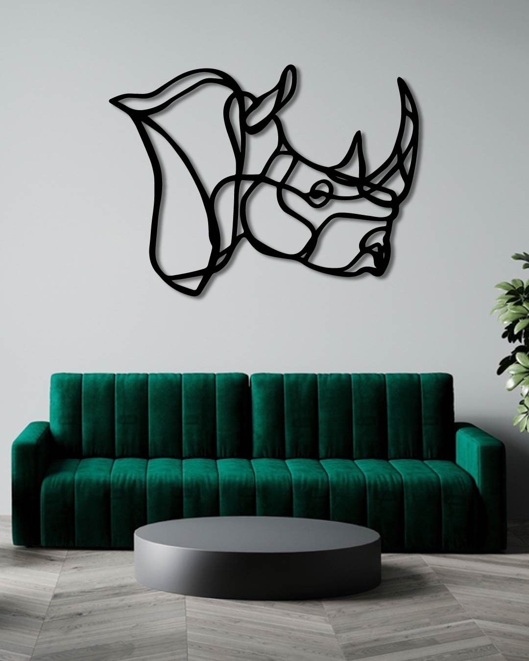 Rhino Lined / Lines Metal Wall Art Frame