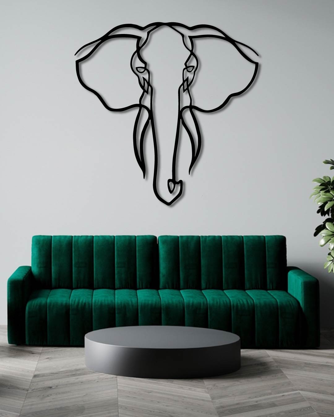 Simple Elephant Metal Wall Art Frame
