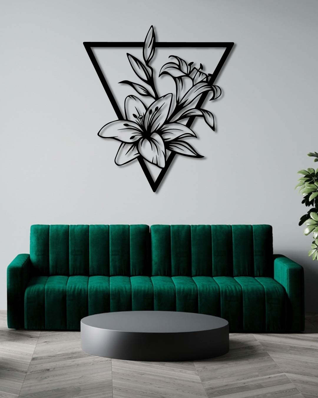 Flowers Metal Wall Art Frame