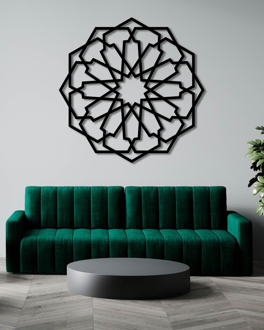 Geometric Oriental Metal Wall Art Frame
