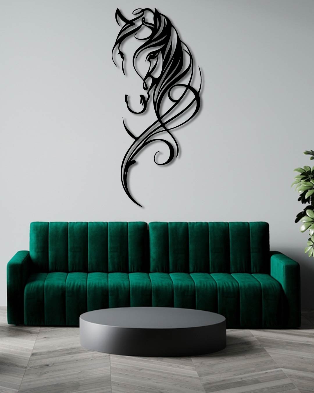 Majestic Horse Dog Metal Wall Art Frame