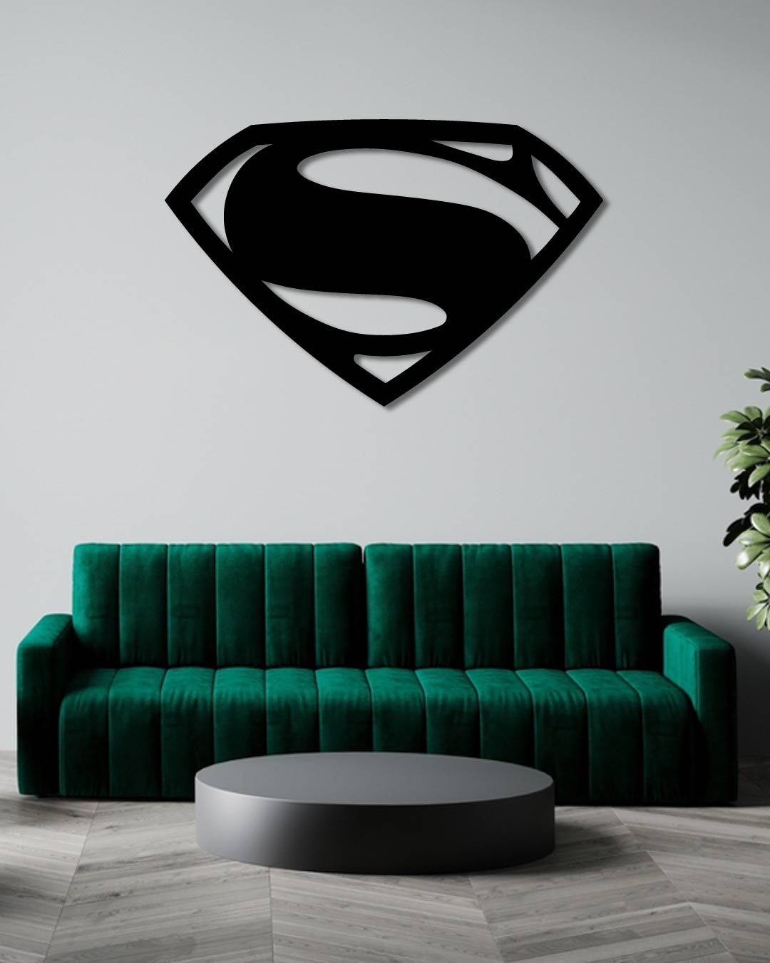 Superman Logo Metal Wall Art Frame