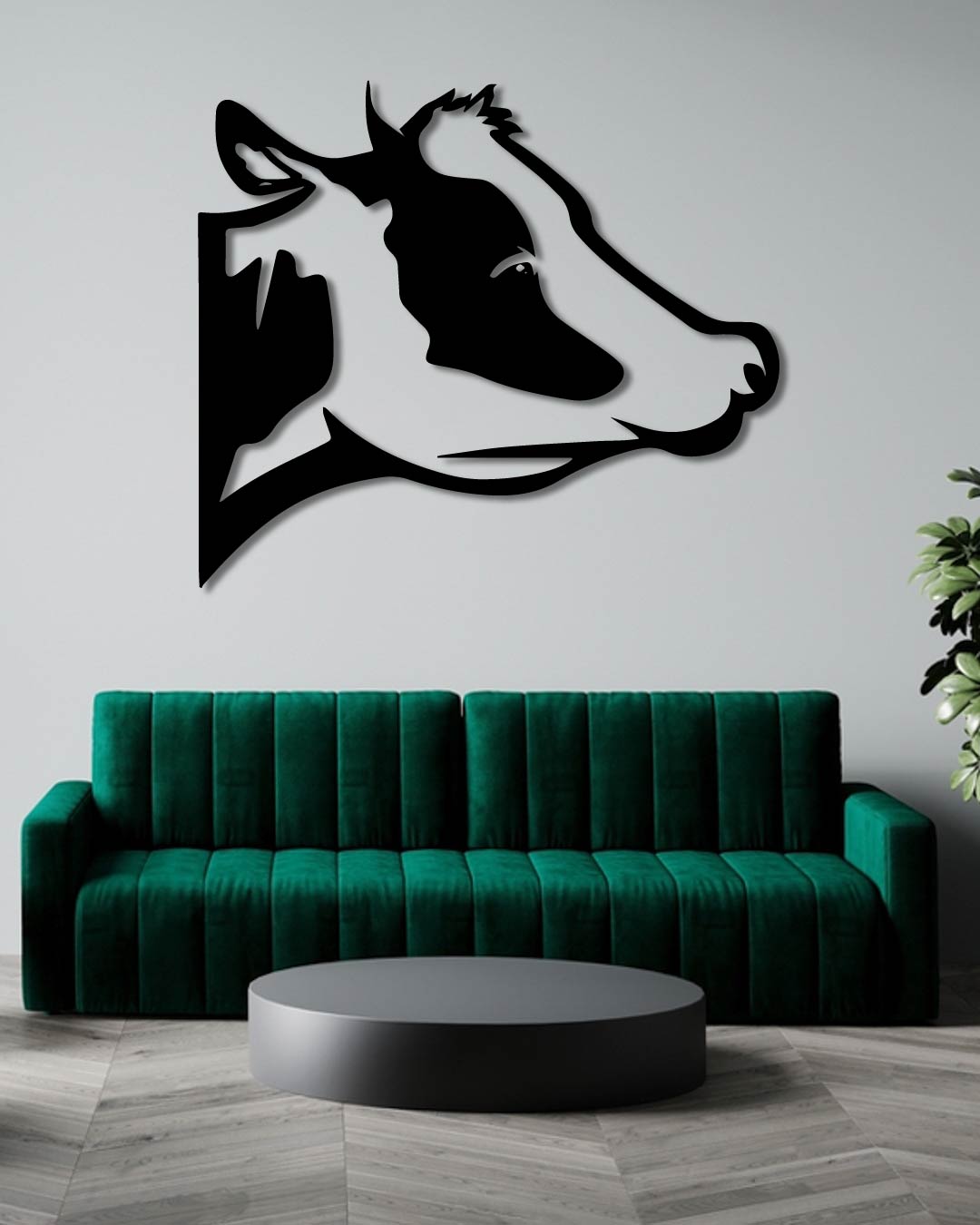 Dairy Cow Metal Wall Art Frame