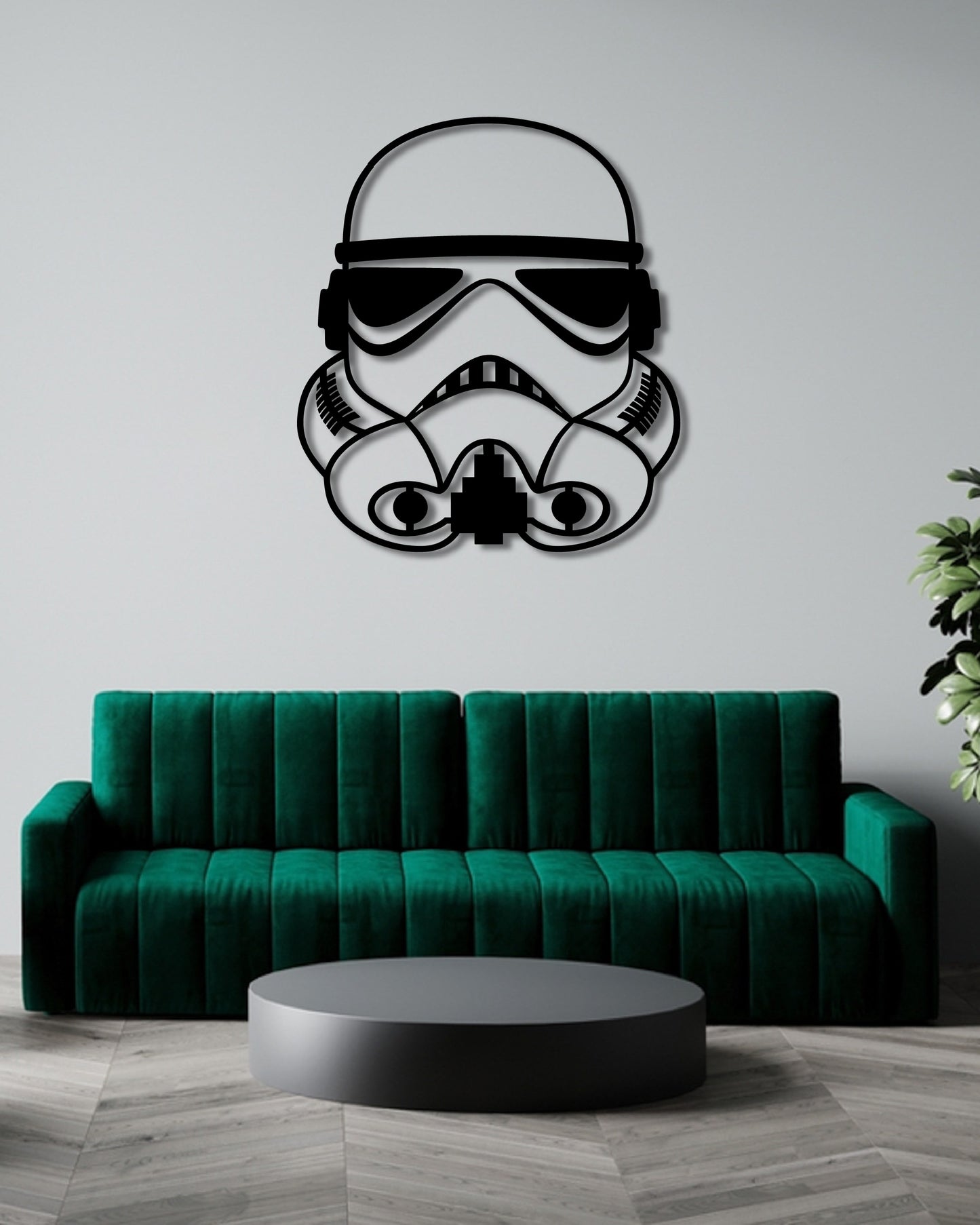 Storm Trooper Helmet Metal Wall Art Frame