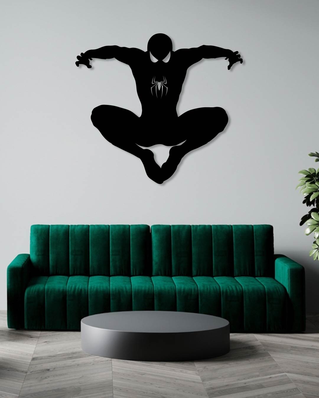 Spiderman Silhouette Metal Wall Art Frame