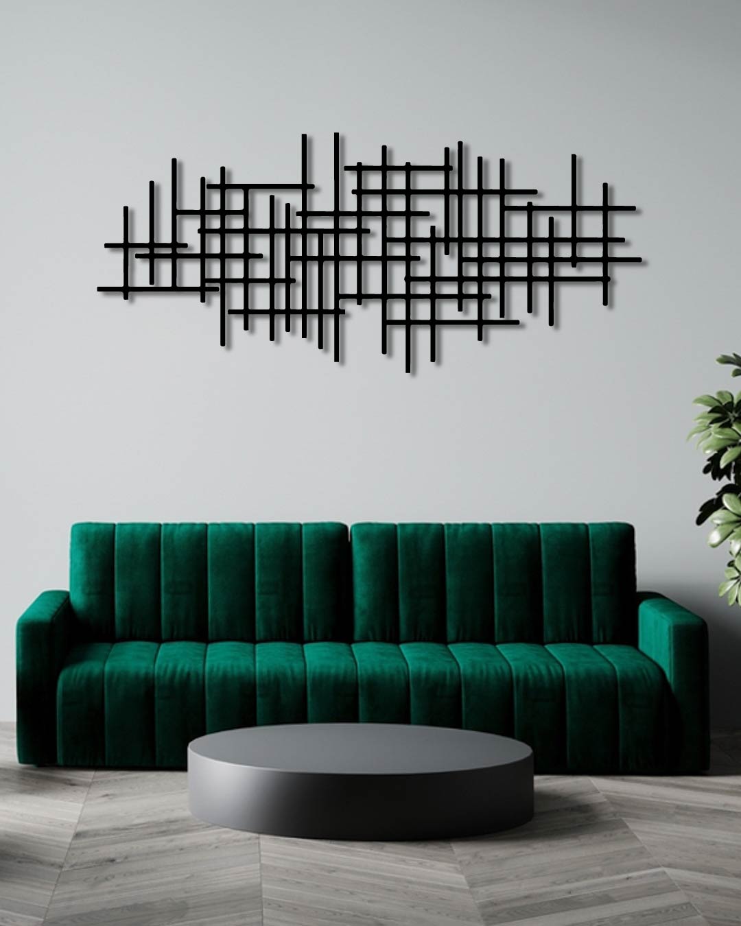 Lines Abstract Pattern Metal Wall Art Frame