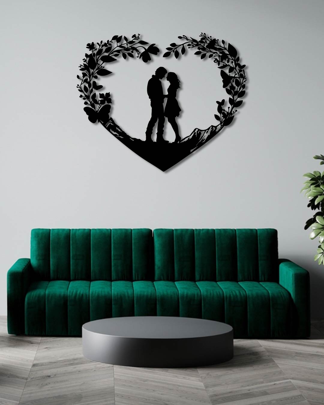 HILLSIDE LOVERS METAL WALL ART