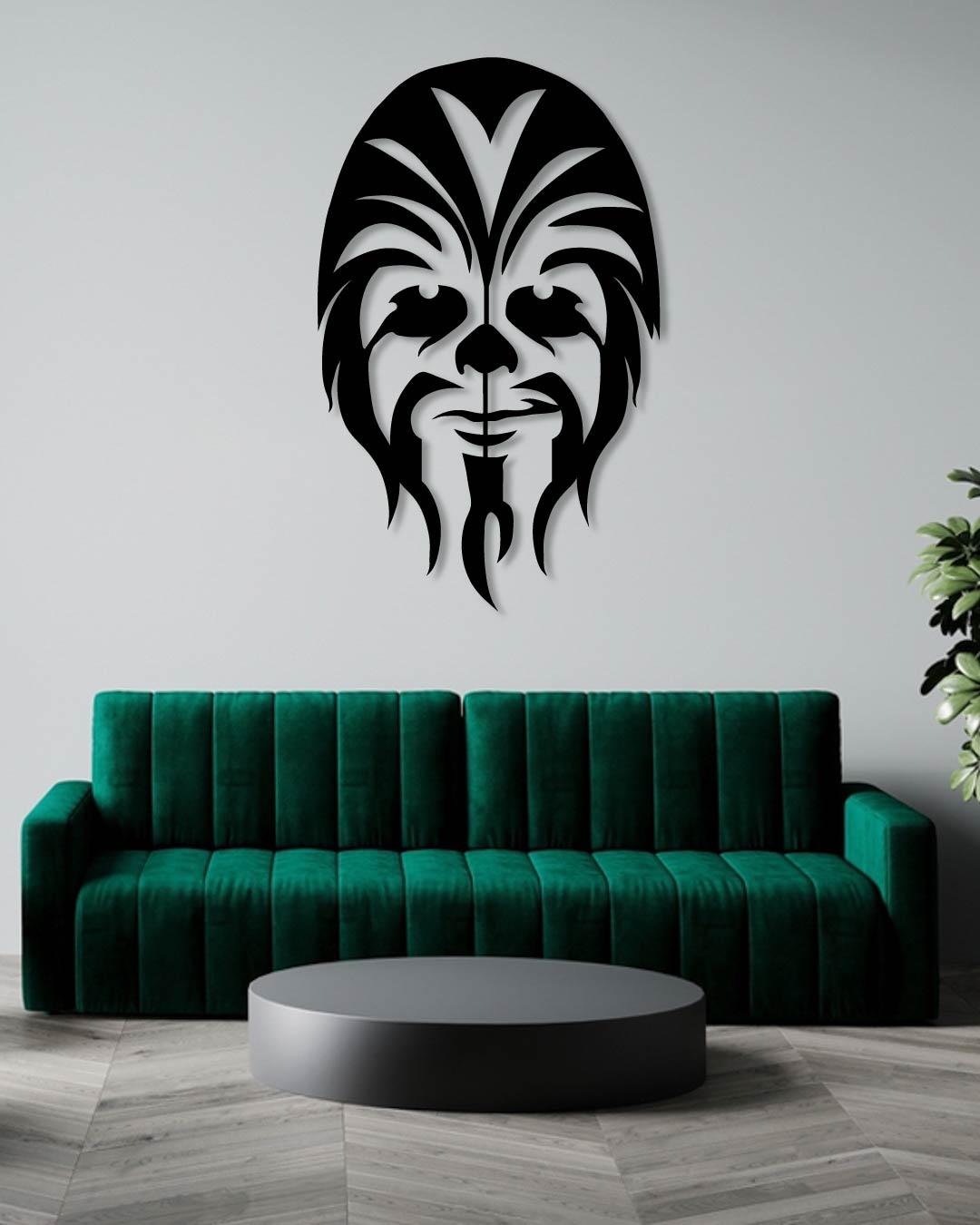 Chewbacca Star Wars Silhouette Metal Wall Art Frame