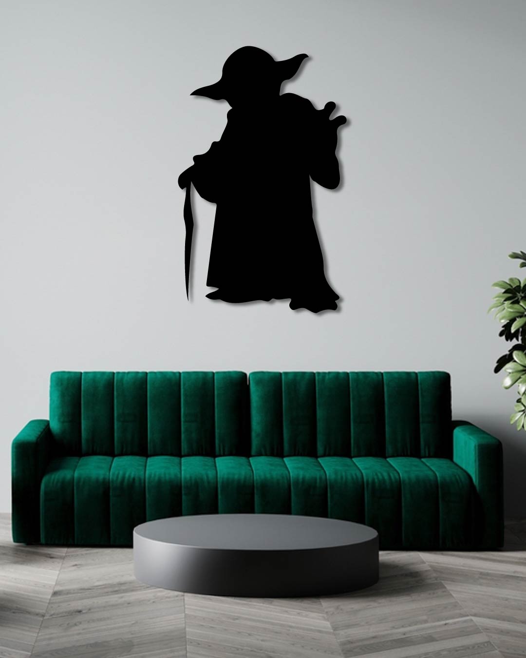 Yoda Silhouette Metal Wall Art Frame