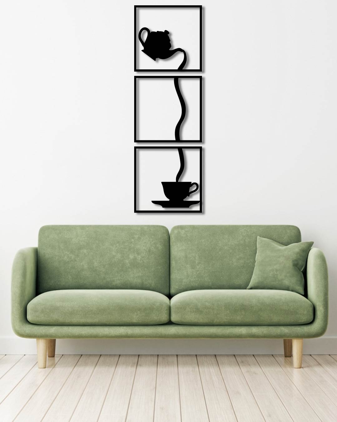 Tea Cup Metal Wall Art Frame