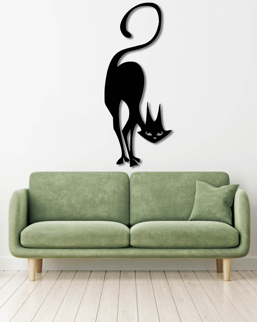 Mischievous Cat (Cartoon Cat) Metal Wall Art Frame