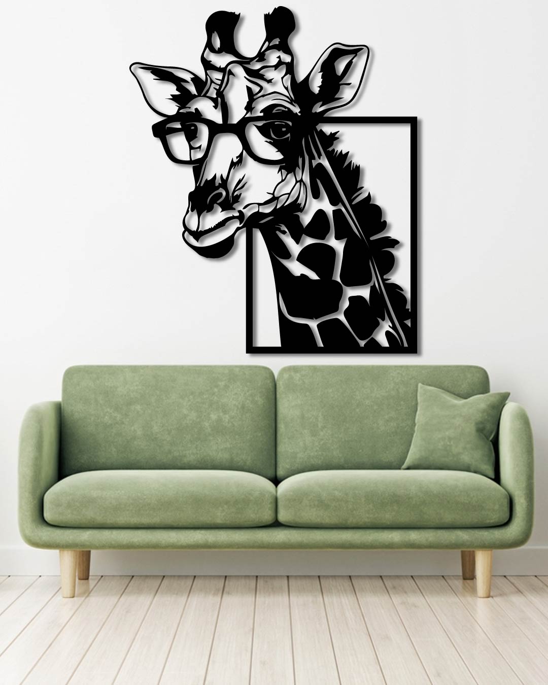 Smart Giraffe Metal Wall Art Frame