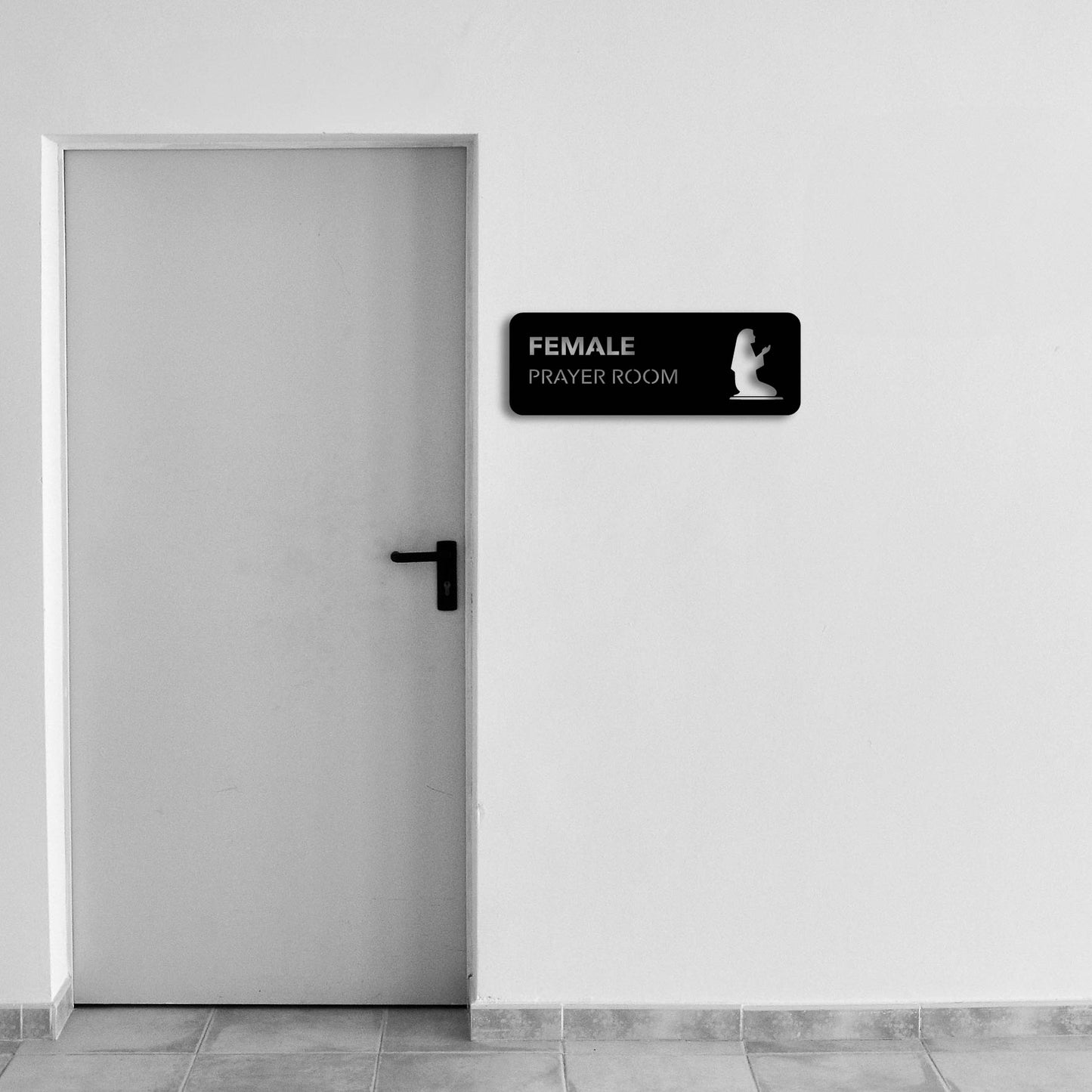 FEMALE PRAYER ROOM SIGN METAL WALL ART