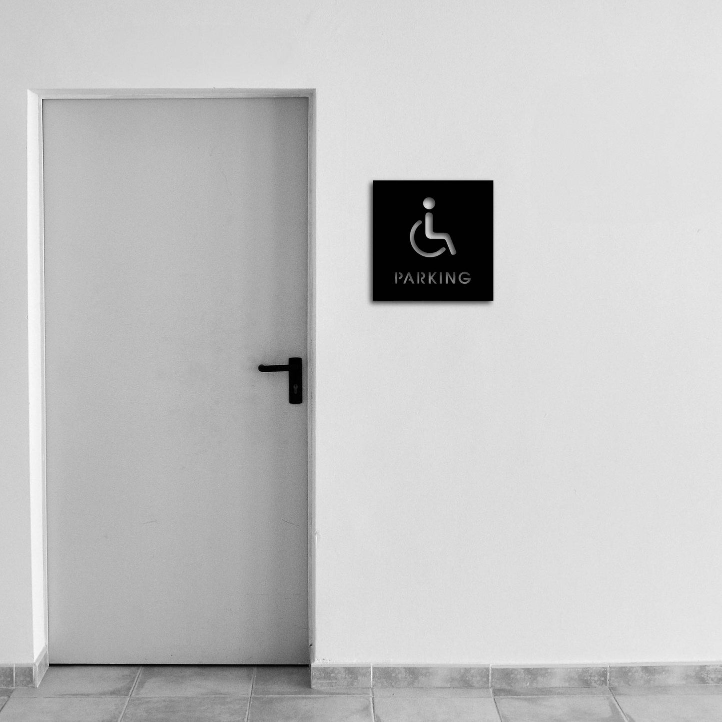 STANDARD DISABLED PARKING SIGN METAL WALL ART