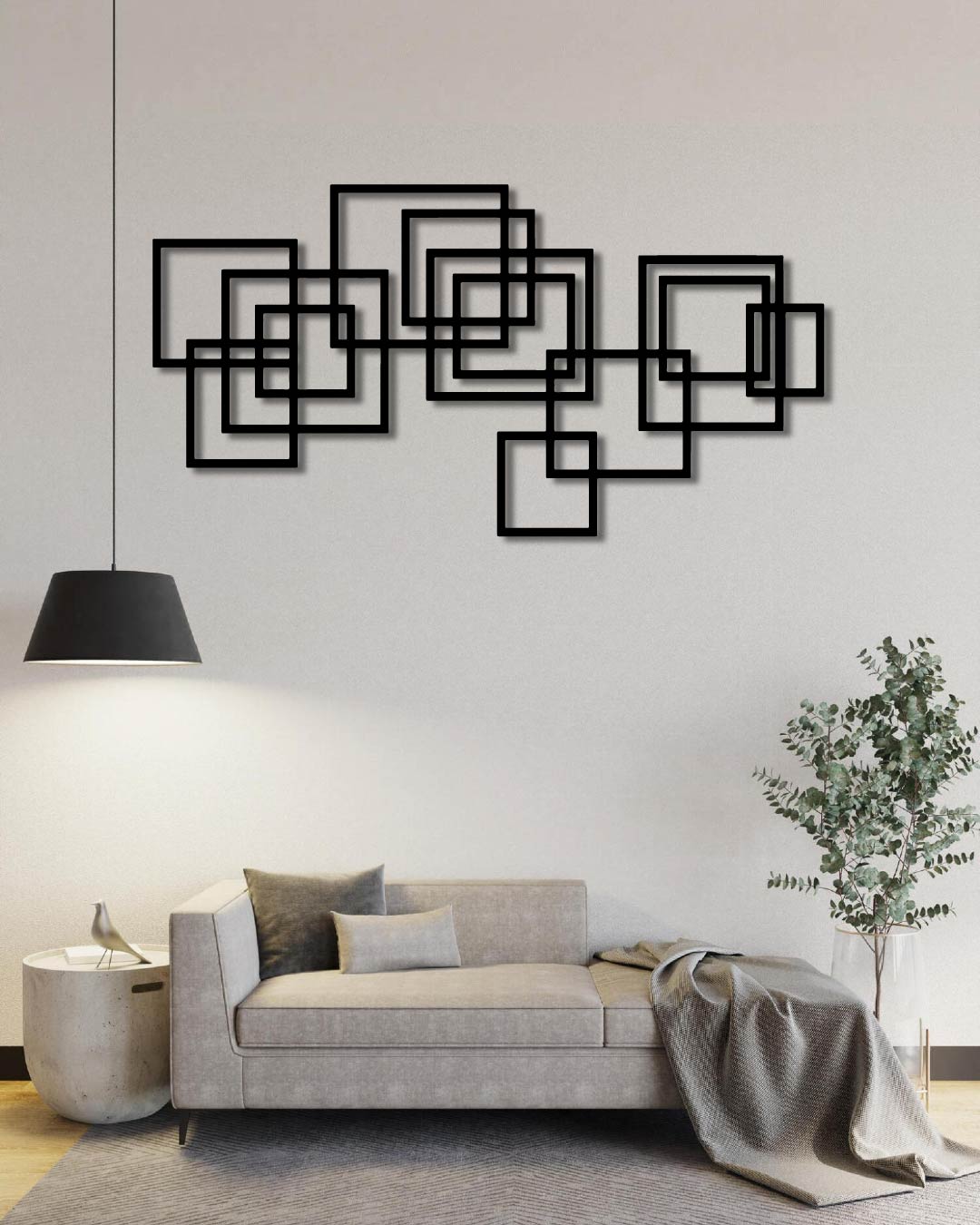 Squares Abstract Pattern Metal Wall Art Frame