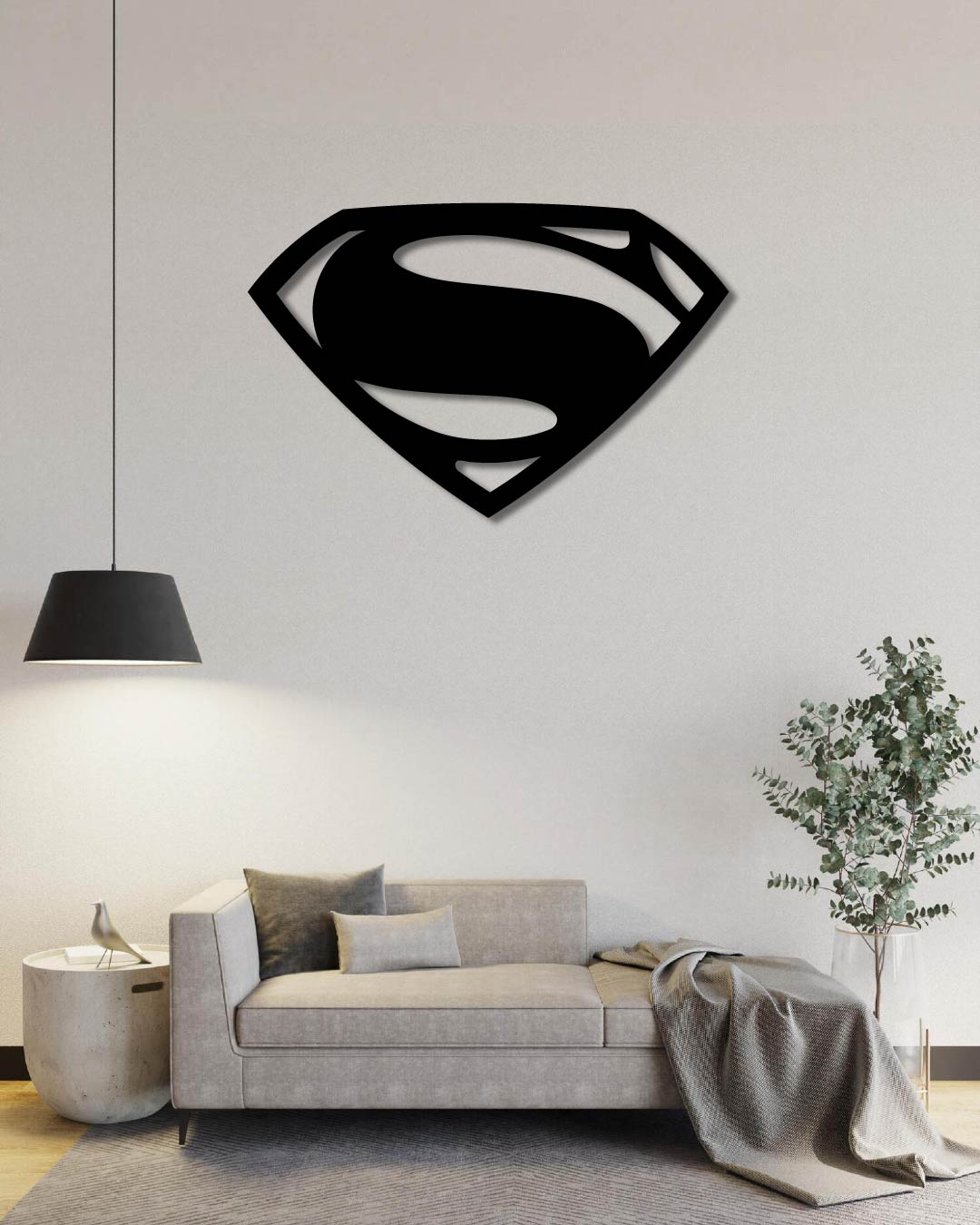 Superman Logo Metal Wall Art Frame