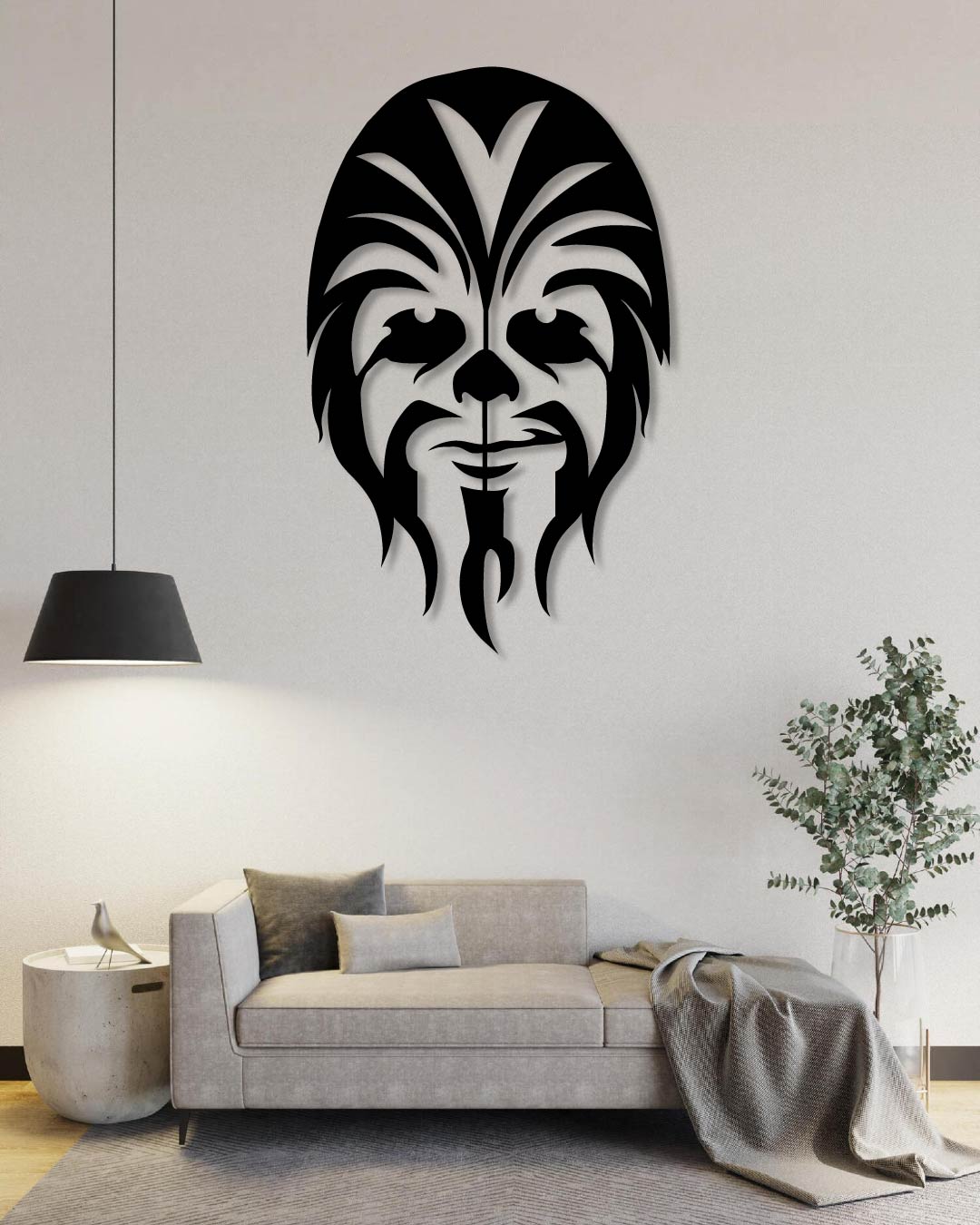 Chewbacca Star Wars Silhouette Metal Wall Art Frame