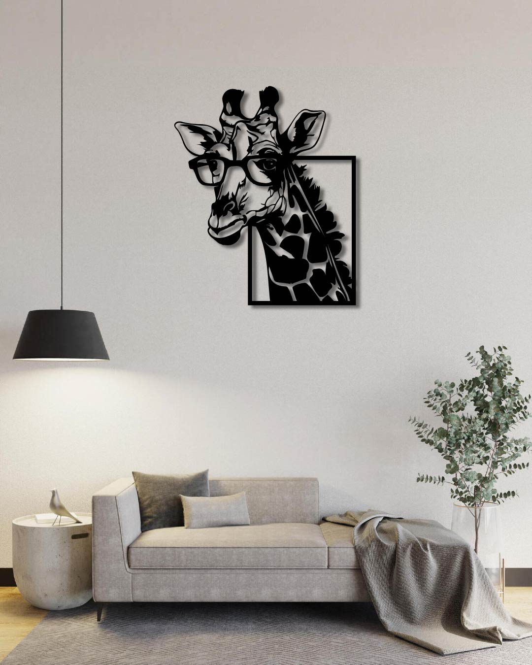 Smart Giraffe Metal Wall Art Frame