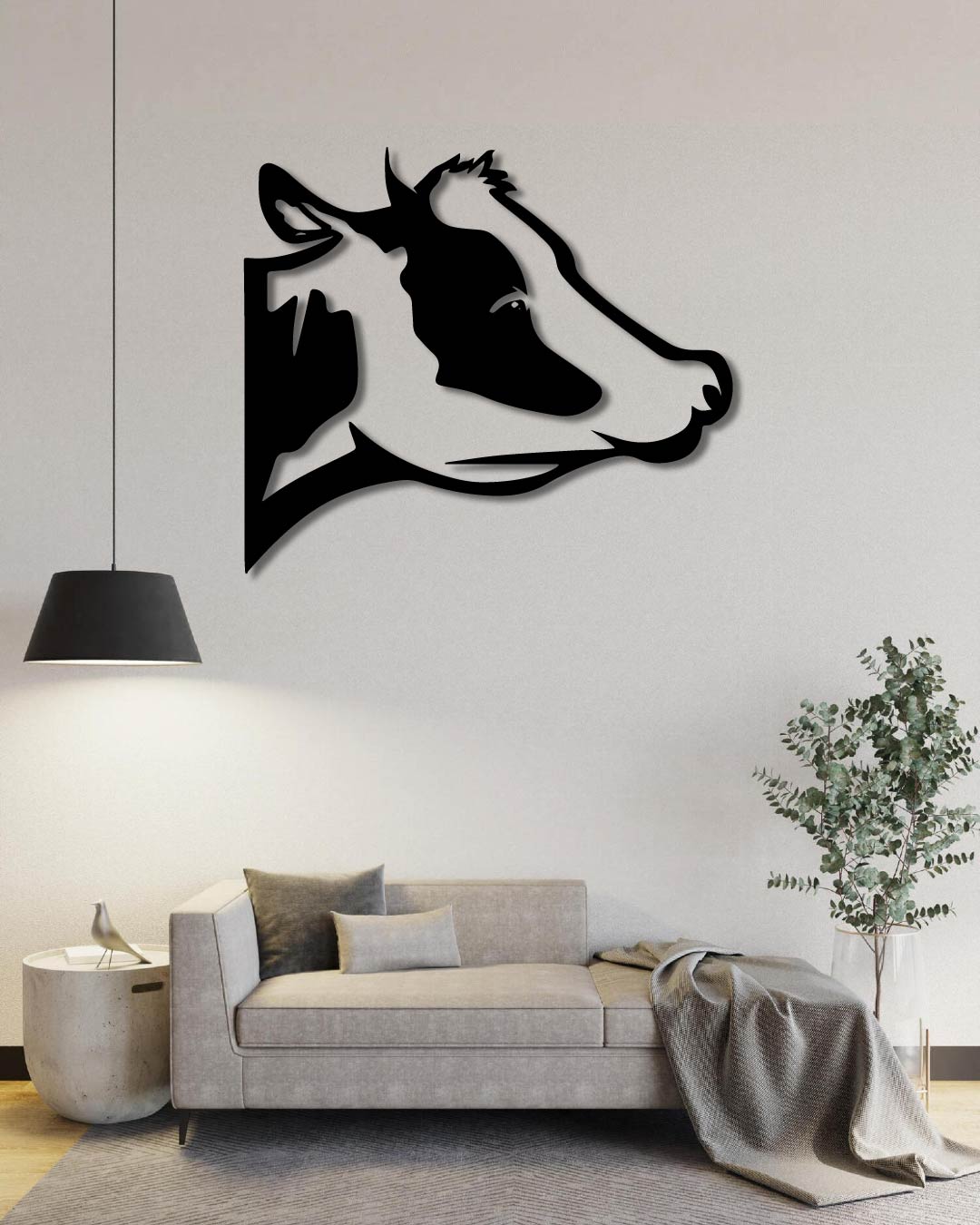 Dairy Cow Metal Wall Art Frame
