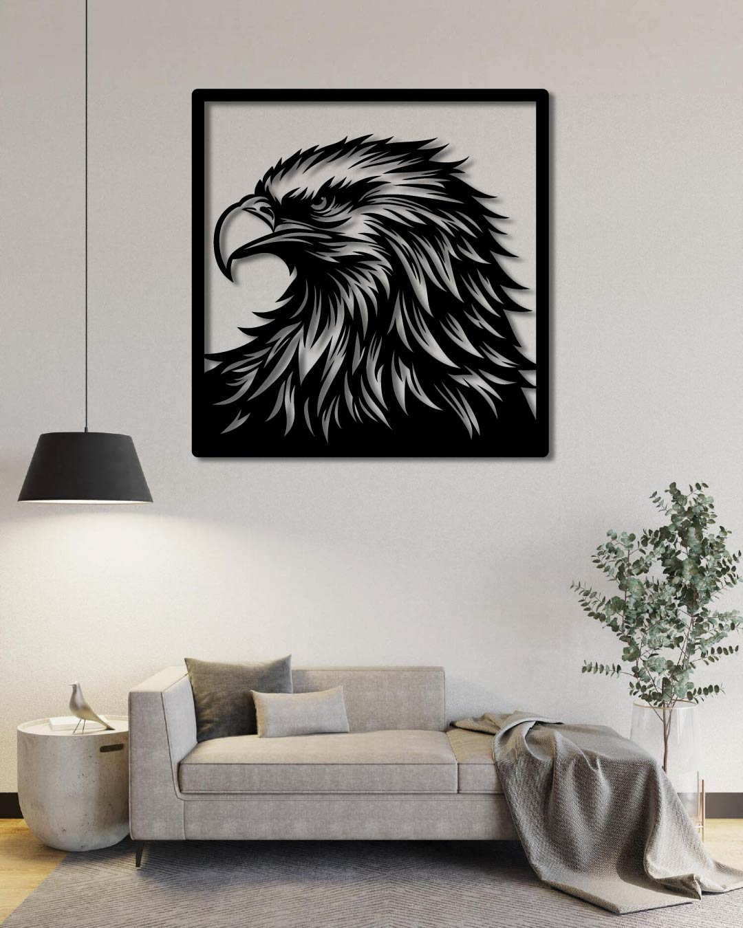 Eagle Portrait Metal Wall Art Frame